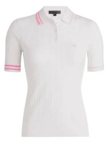 24 Contrast Stripe Ribbed Knit Polo GLS000005 SNO Women s Cotton Rib - G/FORE - BALAAN 1