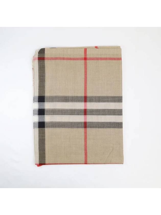 Check Light Wool Silk Muffler Archive Beige - BURBERRY - BALAAN 3