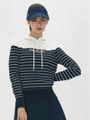 Women s striped hooded knit sweater DE3WSW261TB - DUVIK - BALAAN 6