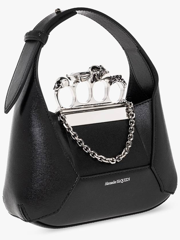 Jewel 4 Ring Mini Hobo Shoulder Bag Black - ALEXANDER MCQUEEN - BALAAN 5