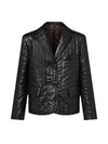 Pinstripe Leather Jacket Black - LOUIS VUITTON - BALAAN 1