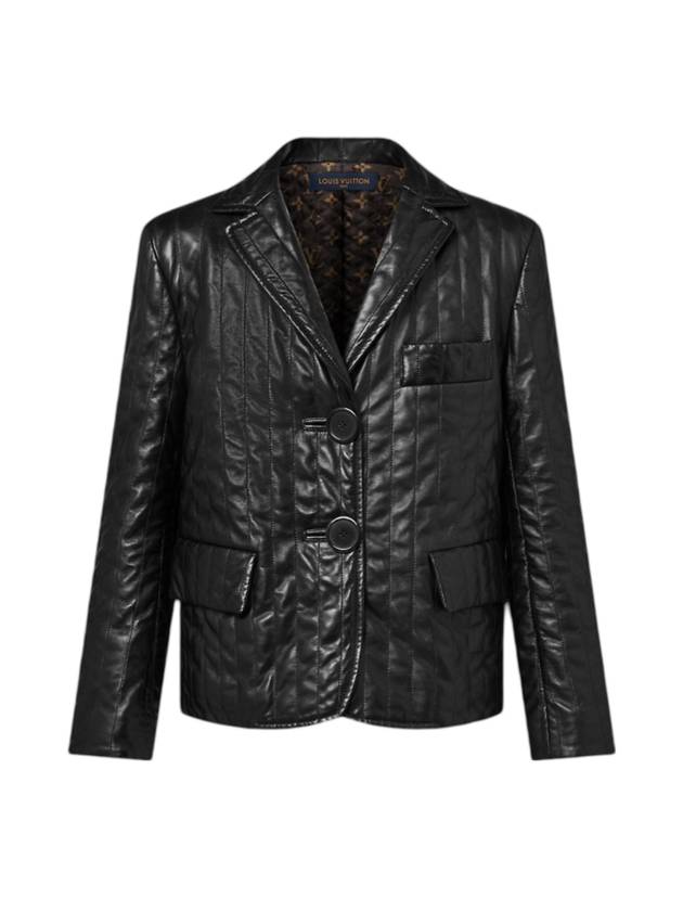 Pinstripe Leather Jacket Black - LOUIS VUITTON - BALAAN 1