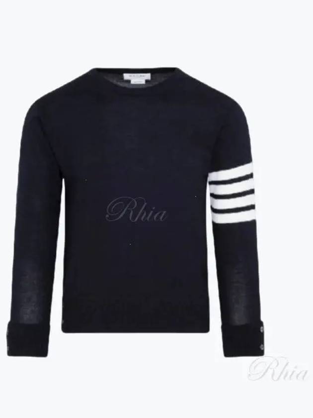 4 Bar Stripe Classic Wool Knit Top Navy - THOM BROWNE - BALAAN 2