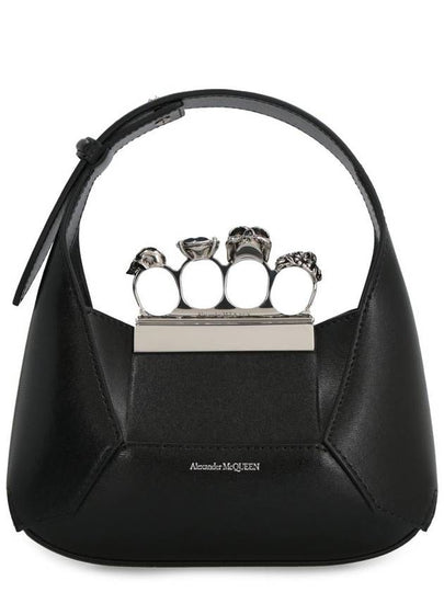 Jewel 4 Ring Mini Hobo Shoulder Bag Black - ALEXANDER MCQUEEN - BALAAN 2