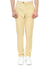 Men's Cotton Blend Straight Pants Yellow - DRUMOHR - BALAAN 2