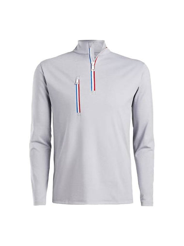 Men's Golf Daytona Half Zip Up Long Sleeve T-Shirt Light Grey - G/FORE - BALAAN 1