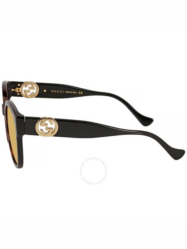 Eyewear Chain Round Acetate Sunglasses Havana - GUCCI - BALAAN 4