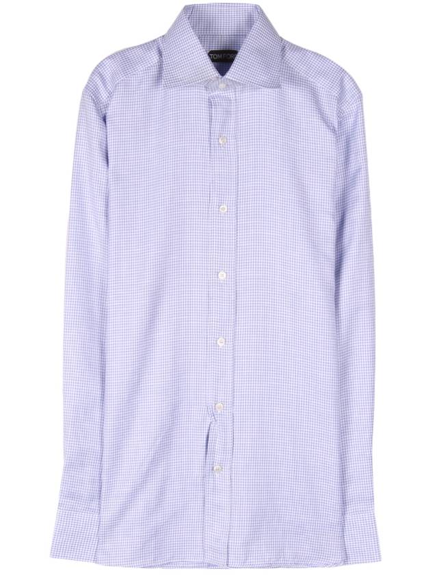 94WGMJ Blue Check Shirt - TOM FORD - BALAAN 1