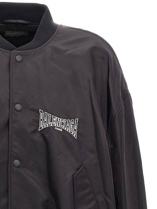 Boxing Varsity Bomber Jacket Black - BALENCIAGA - BALAAN 4