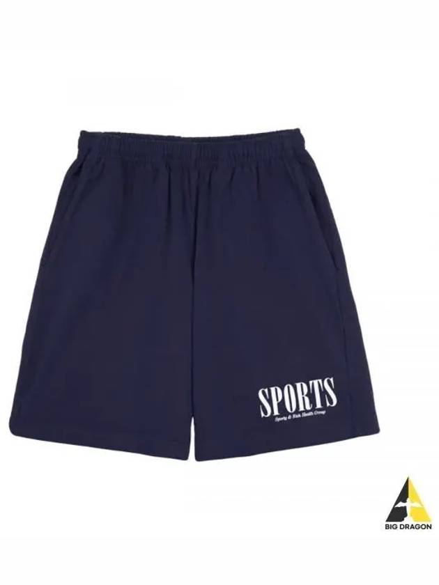 SPORTS SHORT NAVYwhite SH873 print shorts - SPORTY & RICH - BALAAN 1