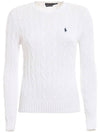 Women's Pony Embroidery Cable Knit Top White - POLO RALPH LAUREN - BALAAN 2