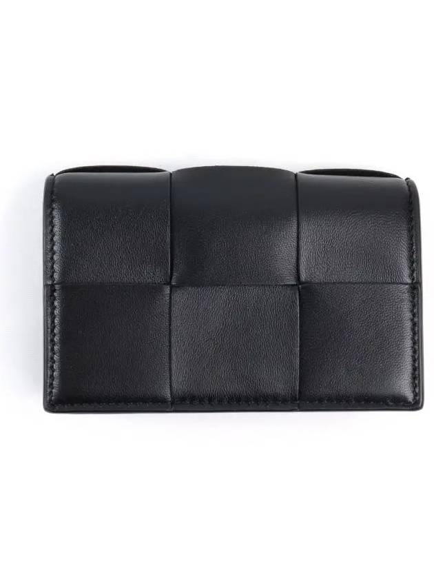 Intrecciato Flap Card Wallet Black - BOTTEGA VENETA - BALAAN 3