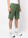 Brushed Cotton Fleece Bermuda Cargo Shorts Olive - STONE ISLAND - BALAAN 3