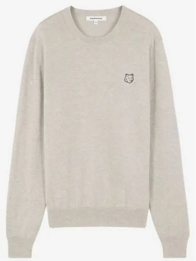 Bold Fox Head Wool Knit Top Light Grey - MAISON KITSUNE - BALAAN 2