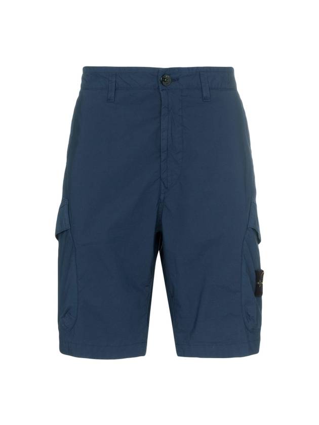 Men's Wappen Patch Bermuda Cargo Shorts Navy - STONE ISLAND - BALAAN 1