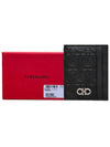 Embossed Logo Flap Gancini Card Wallet Black - SALVATORE FERRAGAMO - BALAAN 6