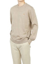 Fox Head Patch Regular Round Neck Pullover Knit Top Beige Melange - MAISON KITSUNE - BALAAN 6