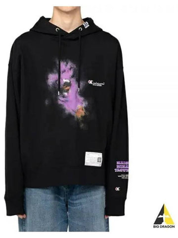 A10HD722 BLACK graphic print hoodie - MIHARA YASUHIRO - BALAAN 1