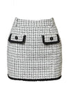 Double tweed H line Skirt White - J JANE - BALAAN 2