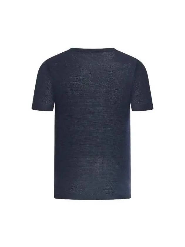 S Max Mara Front Pocket Linen T Shirt 2419361013600002 BLUE MARINO - MAX MARA - BALAAN 2