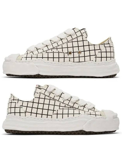 Hank Grid Pattern Low Top Sneakers White - MAISON MIHARA YASUHIRO - BALAAN 2