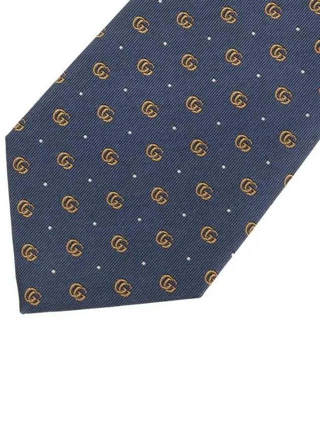 GG Polka Dot Silk Jacquard Tie Blue - GUCCI - BALAAN 4