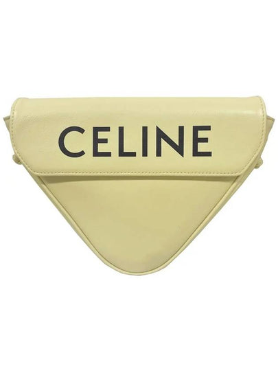 Logo Leather Triangle Cross Bag Pale Yellow - CELINE - BALAAN 2