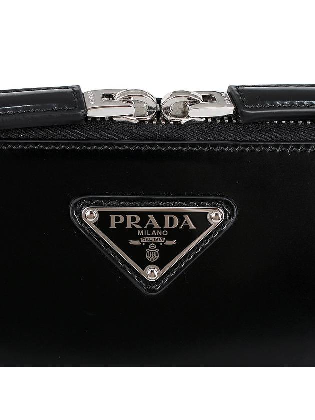 Brique Brushed Leather Messenger Bag Black - PRADA - BALAAN 8