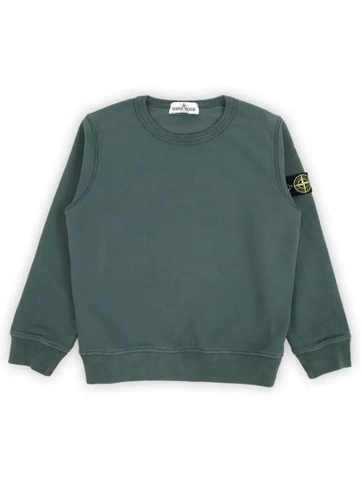 Kids Wappen Patch Organic Cotton Fleece Sweatshirt Green - STONE ISLAND - BALAAN 2