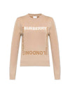 Alain Logo Knit Top Beige - BURBERRY - BALAAN 1