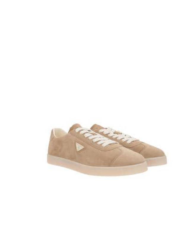 Lane Suede Low Top Sneakers Beige Tan - PRADA - BALAAN 2