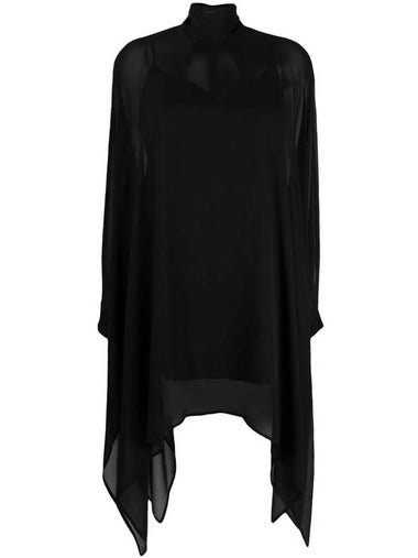 P.A.R.O.S.H. Funnel-Neck Silk Tunic - P.A.R.O.S.H. - BALAAN 1