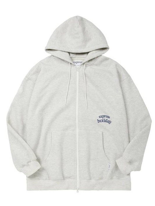 Side logo two-way hood zip-upoatmeal - EXPRESSHOLIDAY - BALAAN 2