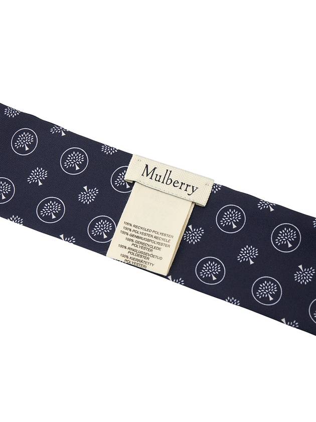 Recycled Polyester From England With Love Skinny Scarf Night Sky Poplin Blue - MULBERRY - BALAAN 6