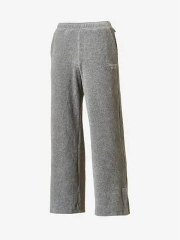 Women s Velor Ribbed Wide Pants AC Melange Gray - NEW BALANCE - BALAAN 1