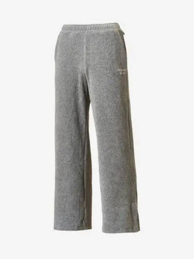 Women s Velor Ribbed Wide Pants AC Melange Gray - NEW BALANCE - BALAAN 1