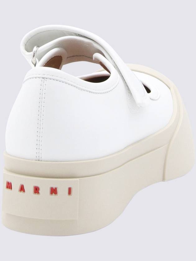 Nappa Leather Mary Jane Low Top Sneakers Lily White - MARNI - BALAAN 3