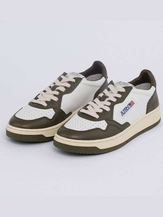 Men's Medalist Low Leather Sneakers Olive - AUTRY - BALAAN 2