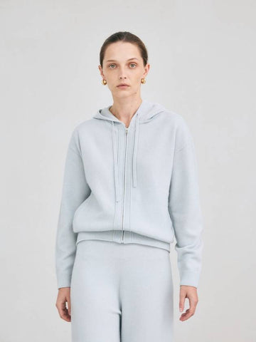 Women s Hooded Zip Up Cashmere 100 Mint MT - LEHEE CASHMERE - BALAAN 1