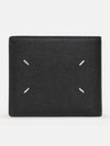 Stitched Bifold Leather Half Wallet Black - MAISON MARGIELA - BALAAN 2