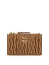 Matelasse Leather Card Wallet Brown - MIU MIU - BALAAN 2