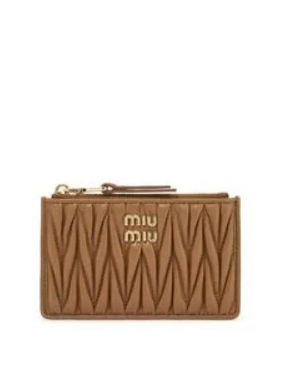 Matelasse Leather Card Wallet Brown - MIU MIU - BALAAN 2