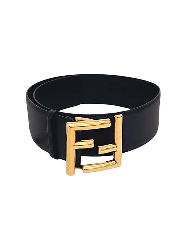 logo leather belt black - FENDI - BALAAN 2
