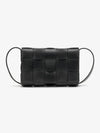 Cassette Intrecciato Small Cross Bag Black - BOTTEGA VENETA - BALAAN 2