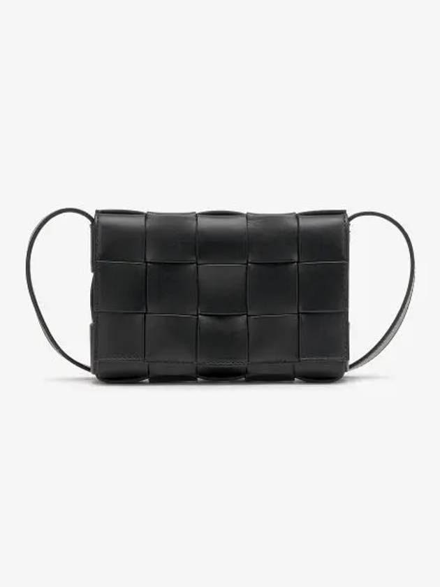 Cassette Intrecciato Small Cross Bag Black - BOTTEGA VENETA - BALAAN 2