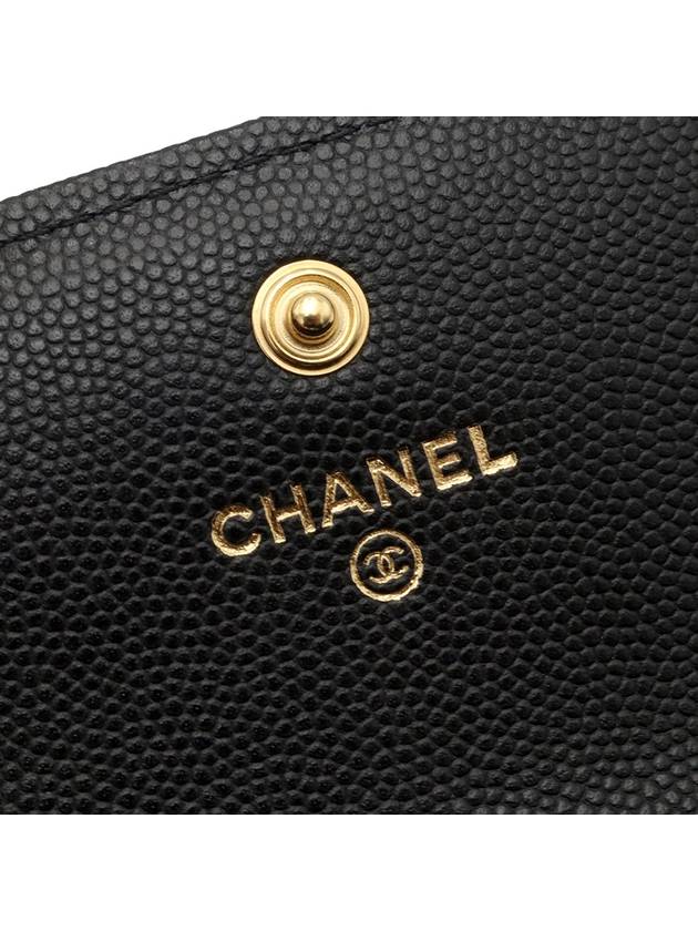 Black Caviar Gold Boy Long Flap Wallet A80286 - CHANEL - BALAAN 8