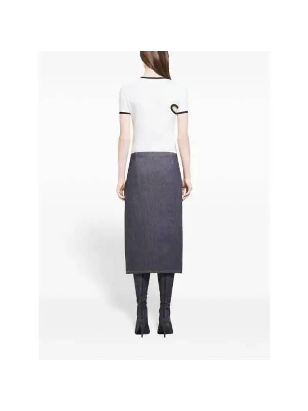 Courreges SLASH contrast t shirt 424JTS157JS00700098 - COURREGES - BALAAN 3