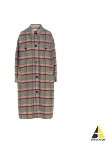 Women s Pontia Check Wool Long Coat MA0024FA A1D26E - ISABEL MARANT - BALAAN 1