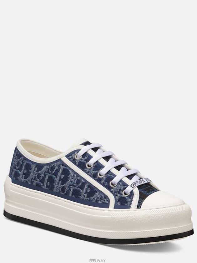 Walk'n'Dior Platform Cotton Low Top Sneaker Blue - DIOR - BALAAN 2