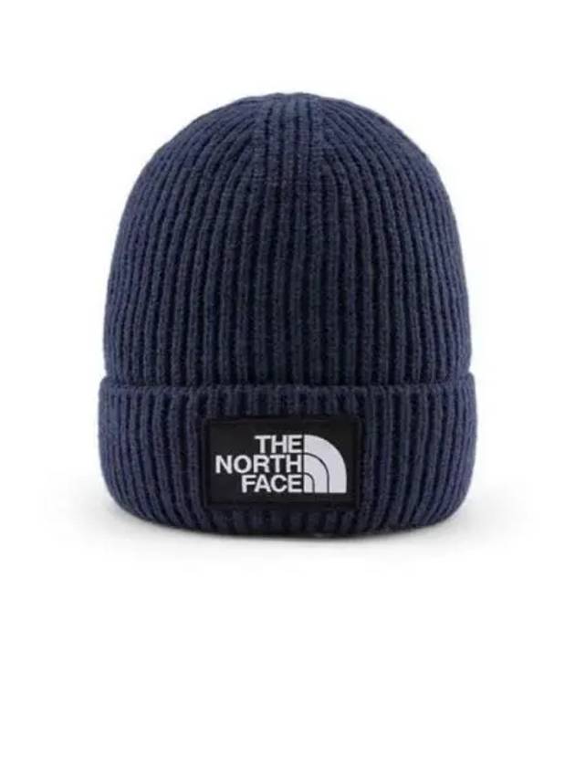 TNF Logo Box Cuffed Beanie Navy - THE NORTH FACE - BALAAN 2